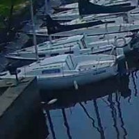 A crop of the blue boat-hoist