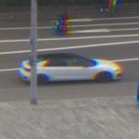 A crop of the blue car