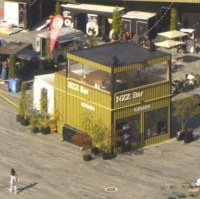 A crop of the yellow shipping container