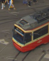 A crop of the red forklift